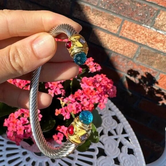 Anthropologie Barocco Stainless Steel Waterproof Cuff Bangle Bracelet - Picture 11 of 12